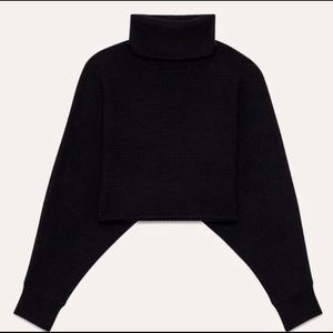 Aritzia Wilfred Free Cropped Naomi Sweater in black